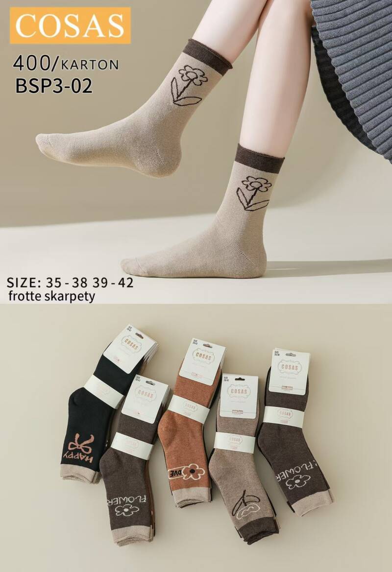 Skarpety damskie Roz 35-42, Mix kolor Paczka 40 szt